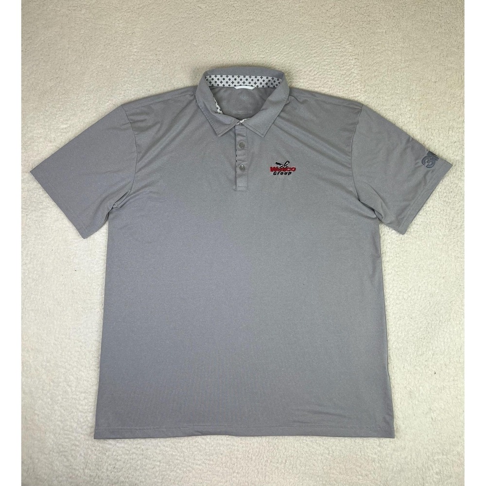 Swannies Polo Shirt Mens 2XL Gray Wesco Group 3M Logo Golf Stretch Performance